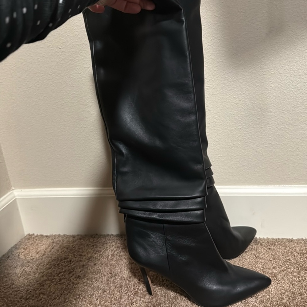 Vince Camuto Leather knee high stiletto boots